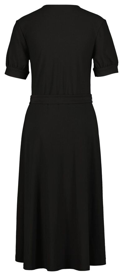 dames jurk met overslag zwart - 1000024810 - HEMA