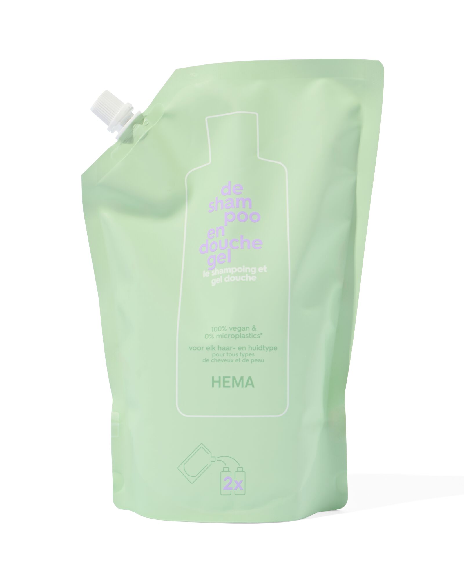 navulverpakking shampoo en douchegel 1000ml - 11300807 - HEMA