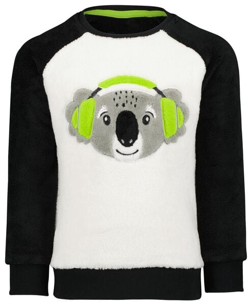 kinder pyjama fleece koala zwart/wit zwart/wit - 1000025821 - HEMA