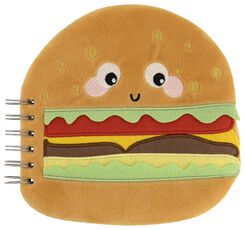 notitieboek blanco fluffy hamburger 18cm - 14590151 - HEMA