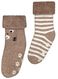 baby sokken met katoen - 2 paar bruin 12-18 m - 4730344 - HEMA