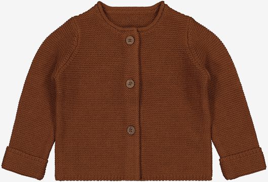 gebreid baby vest met ribbels bruin - 1000028165 - HEMA