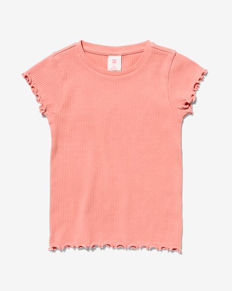 kinder t-shirt met ribbels roze 134/140 - 30874161 - HEMA