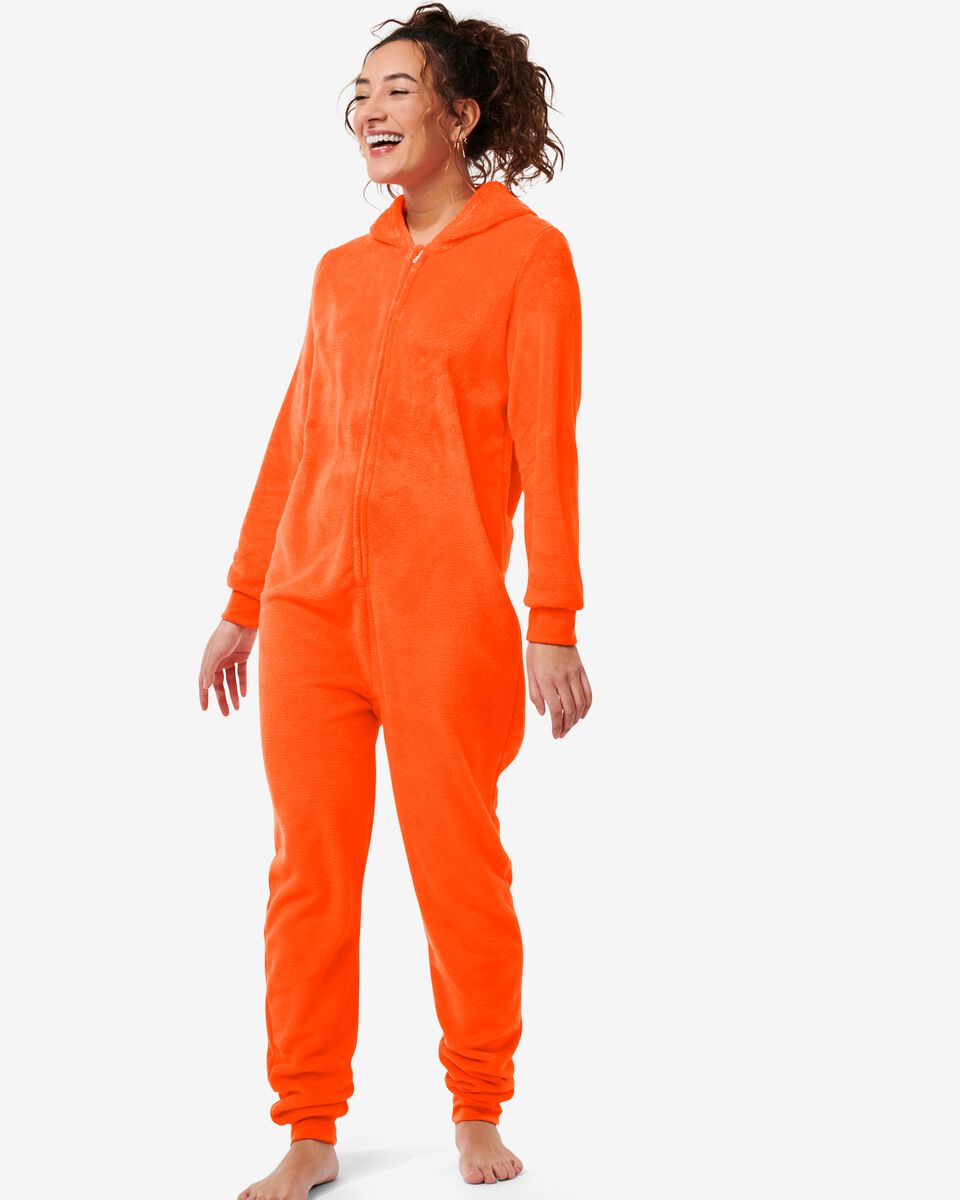 onesie voor fleece oranje - HEMA