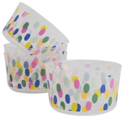 plastic bakjes herbruikbaar - Ø11 cm - confetti - 4 stuks - 14200497 - HEMA