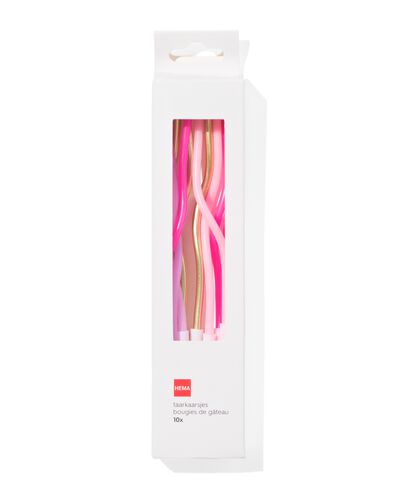 taartkaarsjes gedraaid roze 10 stuks - 14250185 - HEMA