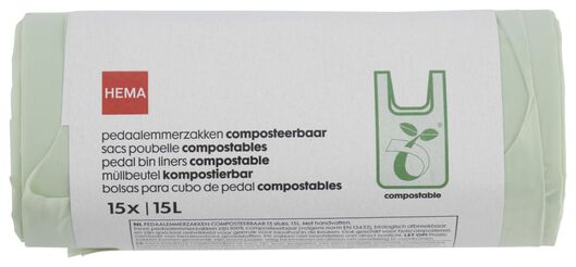 pedaalemmerzakken 15L composteerbaar - 15 stuks - 20510118 - HEMA