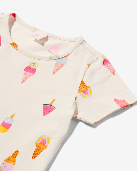 kinder t-shirt met ijsjes gebroken wit gebroken wit - 1000031136 - HEMA