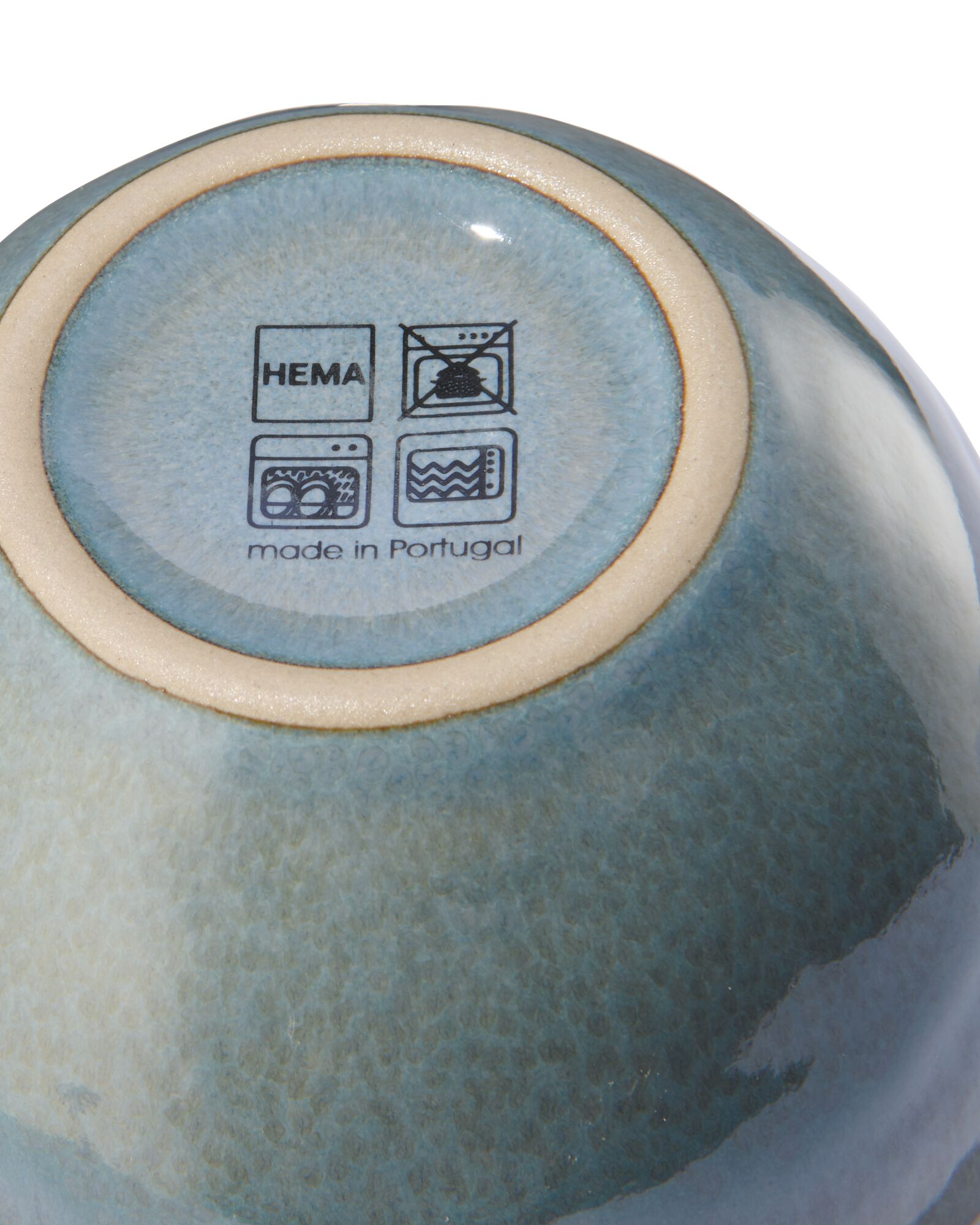 schaal - 10 cm - Porto - reactief glazuur - blauw - 9602027 - HEMA