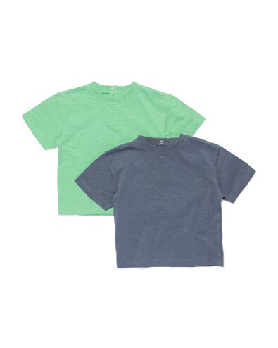 baby t-shirts - 2 stuks groen 68 - 33102152 - HEMA