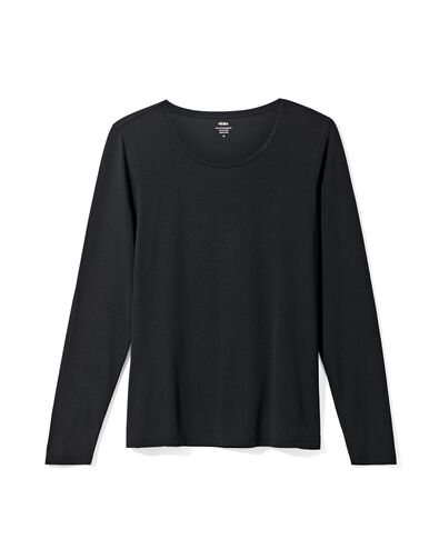 dames basic t-shirt zwart M - 36396082 - HEMA