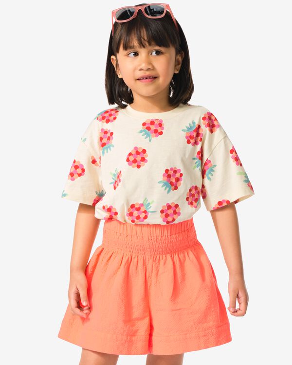 kinder T-shirt jersey framboos ecru ecru - 30858103ECRU - HEMA
