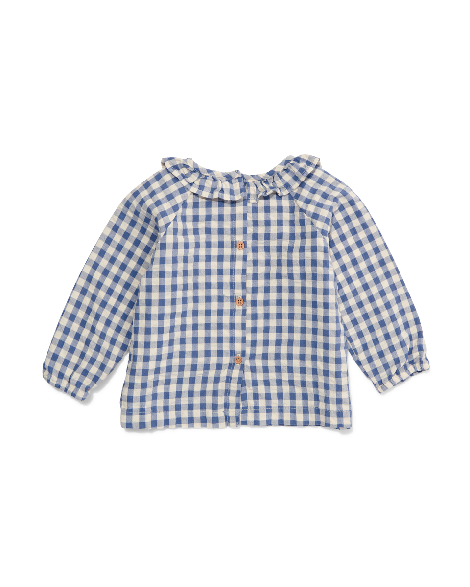 baby blouse met ruffles blauw blauw - 1000030550 - HEMA