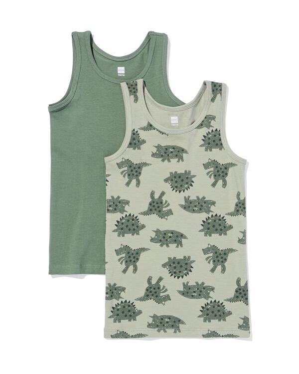 kinderhemden dino - 2 stuks groen groen - 19200440GREEN - HEMA