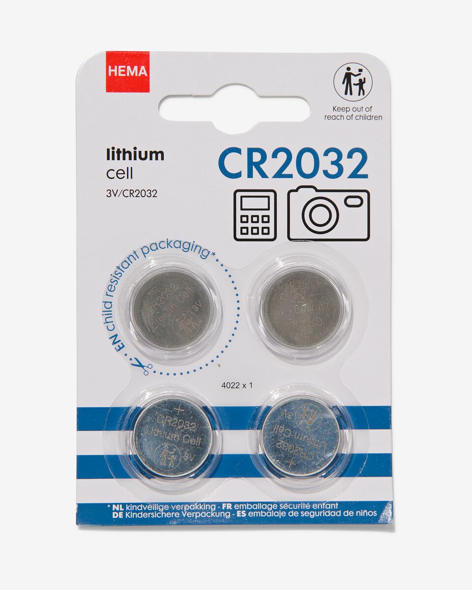 CR2032 lithium batterijen - 4 stuks HEMA