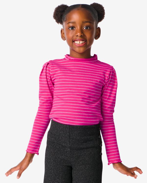 kinder t-shirt met glitterstrepen roze roze - 30805043PINK - HEMA