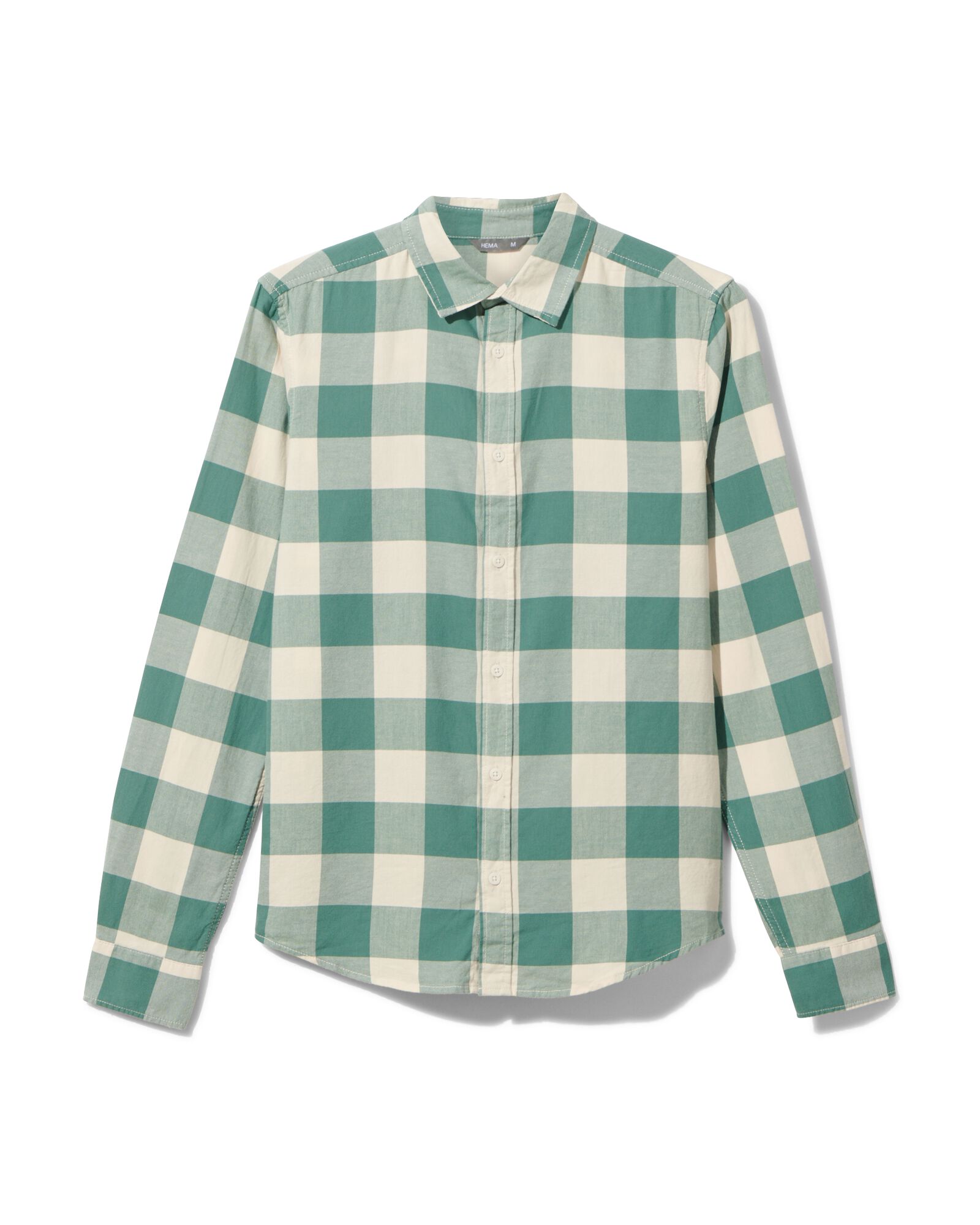 heren overhemd flanel groen groen - 1000029784 - HEMA