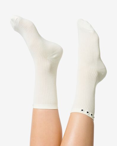 dames sokken met katoen - 2 paar zwart 39/42 - 4270462 - HEMA