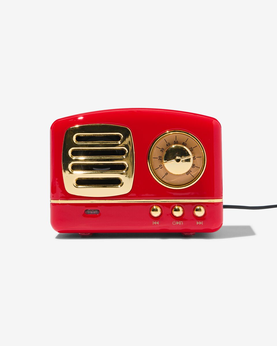 draadloze retro speaker rood - 39640202 - HEMA