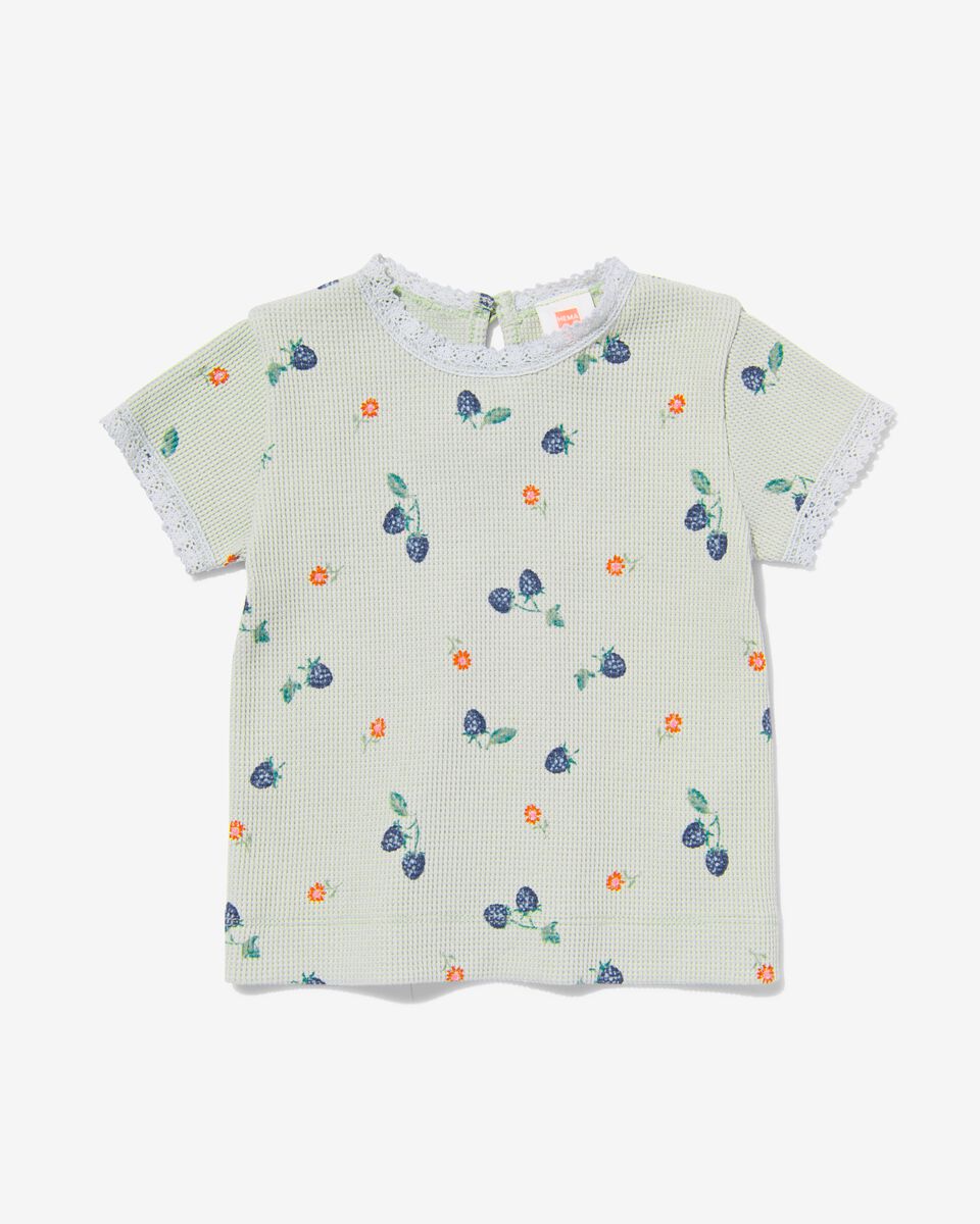 baby t-shirt wafel lichtgroen lichtgroen - 1000030966 - HEMA