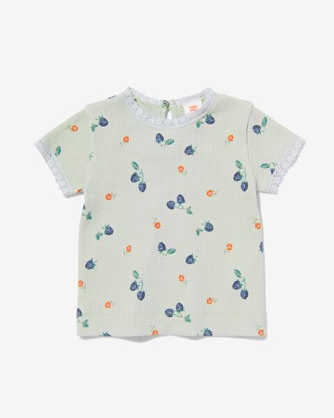 baby t-shirt wafel lichtgroen lichtgroen - 1000030966 - HEMA