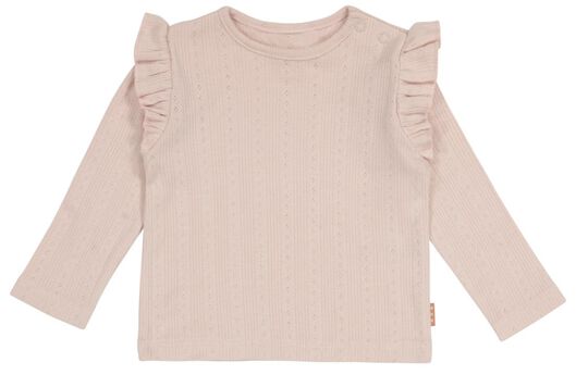 newborn t-shirt ajour roze - 1000026333 - HEMA