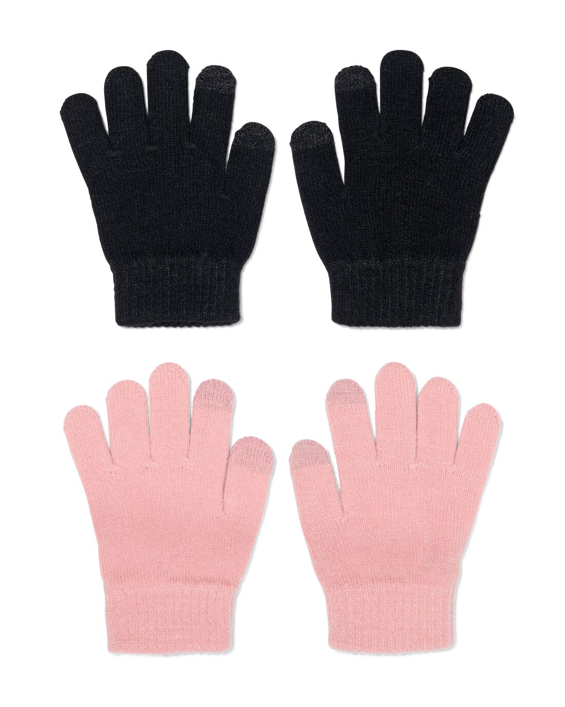 HEMA Kinder Handschoenen Met Touchscreen Gebreid 2 Paar Roze (roze)