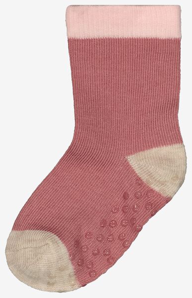 baby sokken met katoen - 5 paar roze roze - 1000028748 - HEMA