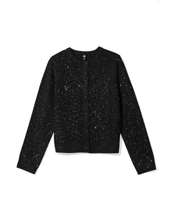 damesvest Gia glitter zwart zwart - 36205840BLACK - HEMA