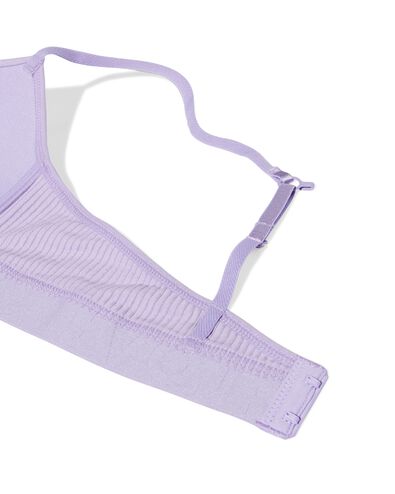 voorgevormde bh zonder beugel katoen  lavendel 65A - 21900138 - HEMA