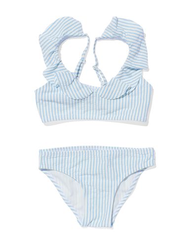 kinder bikini met strepen lichtblauw 110/116 - 22219632 - HEMA