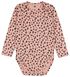romper organic katoen stretch animal roze 50/56 - 33339921 - HEMA