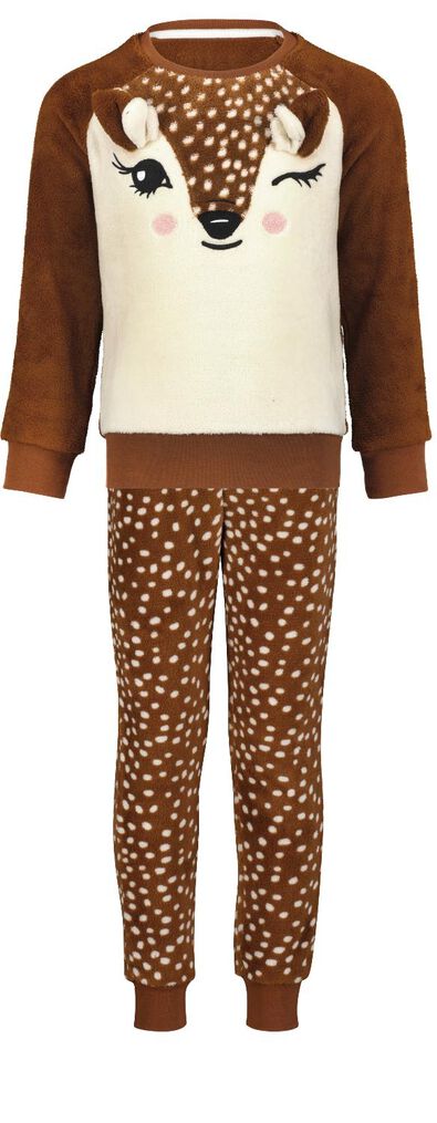 kinderpyjama fleece bambi bruin 86/92 - 23044402 - HEMA