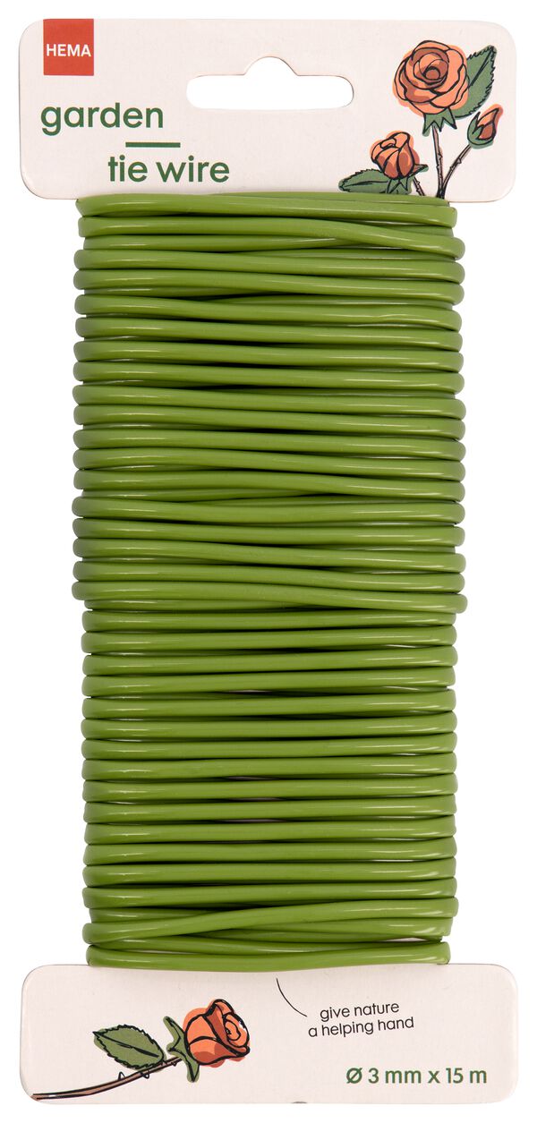 opbinddraad voor planten Ø3mm x 15m groen - 41810364 - HEMA