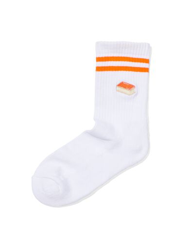 sokken met oranjetompouce wit 31/34 - 4220565 - HEMA