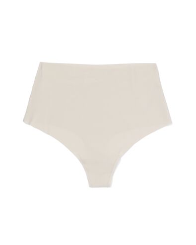 damesstring hoge taille micro rib  gebroken wit gebroken wit - 19640615OFFWHITE - HEMA