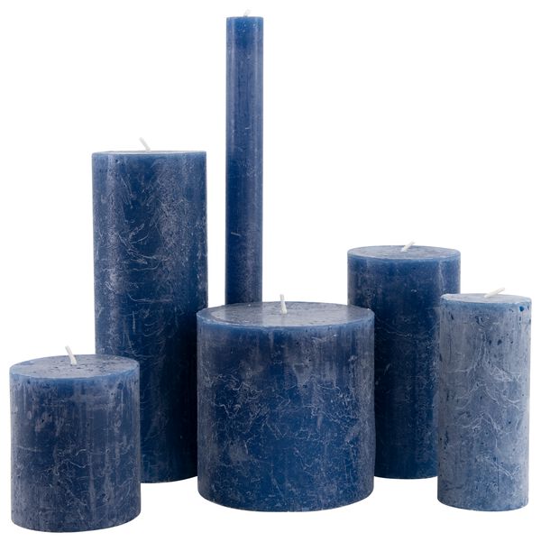 rustieke kaarsen blauw blauw - 1000032606 - HEMA