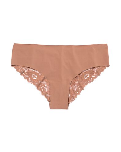 dames brazilian micro met kant middenbruin - 19680006MIDBROWN - HEMA