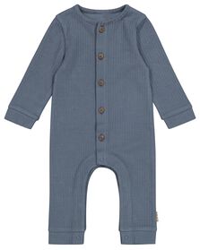 newborn baby jumpsuit rib blauw blauw - 1000026329 - HEMA