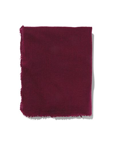 dames sjaal met wol 200x60 donkerrood - 1790045 - HEMA