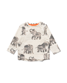 baby t-shirt olifanten ecru ecru - 1000029748 - HEMA