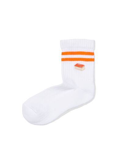 sokken met oranjetompouce wit 27/30 - 4220564 - HEMA
