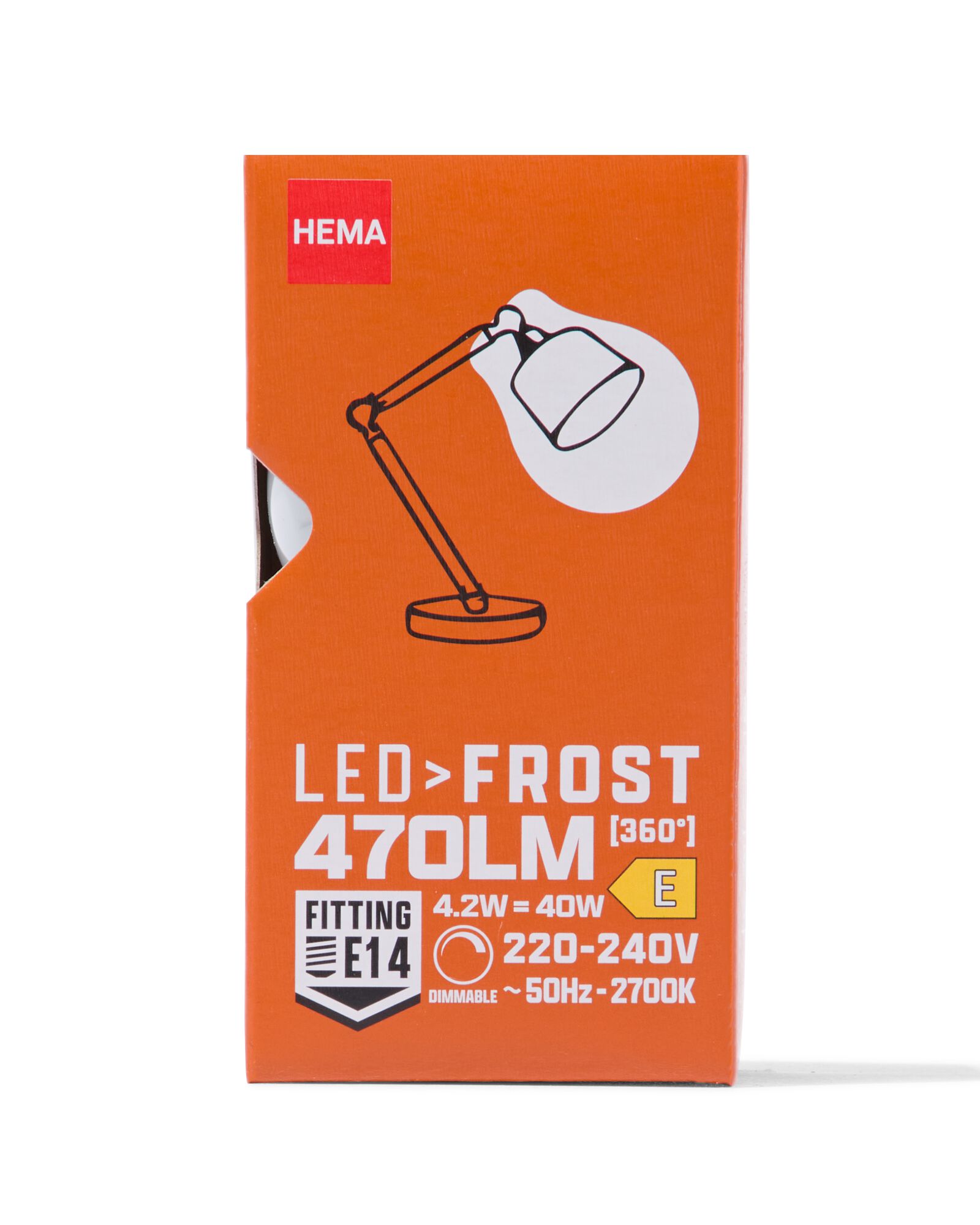 led kogel glass frost E14 4.2W 470lm dim - 20070045 - HEMA