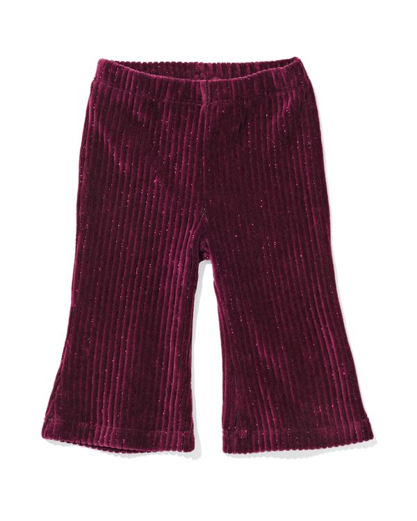 kinderlegging flared fit rib glitter donkerrood donkerrood - 33076970DARKRED - HEMA