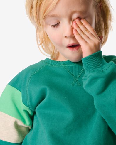 kindersweater met kleurblokken groen groen - 30777503GREEN - HEMA