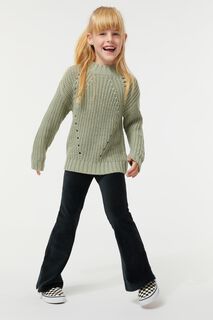Kinder Legging Rib Flared Zwart (zwart)