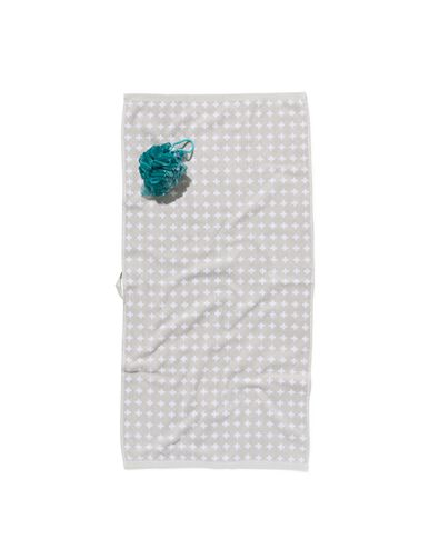handdoek - zware kwaliteit - 50x100 - lichtgrijs wit kruisje lichtgrijs handdoek 50 x 100 - 5220042 - HEMA