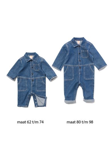 babyjumpsuit denim donkerdenim - 33117170DARKDENIM - HEMA