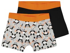 kinderboxers panda - 2 stuks grijsmelange grijsmelange - 1000023778 - HEMA