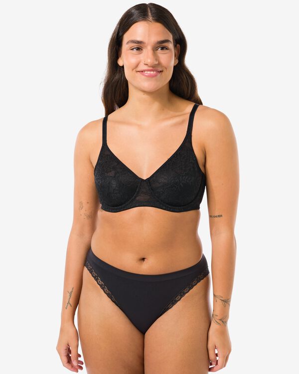 damesslip naadloos zwart zwart - 1000024110 - HEMA